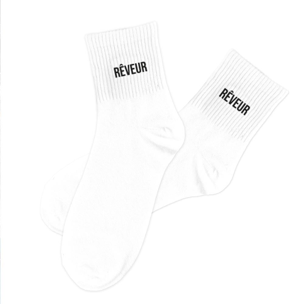 Chaussettes blanches reveur homme — Chaussettes à Paillettes