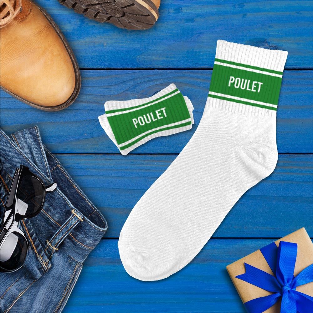 Chaussettes homme a bandes poulet — Chaussettes à Paillettes