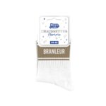 Chaussettes homme a bandes branleur, blanc