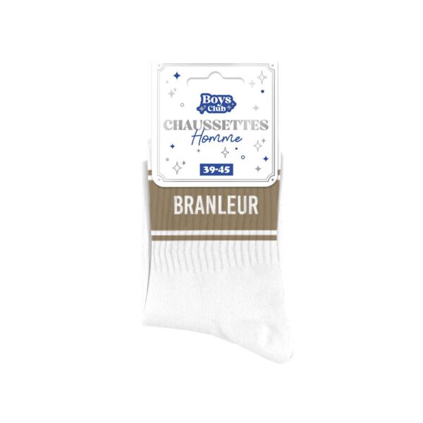 Chaussettes homme a bandes branleur, blanc