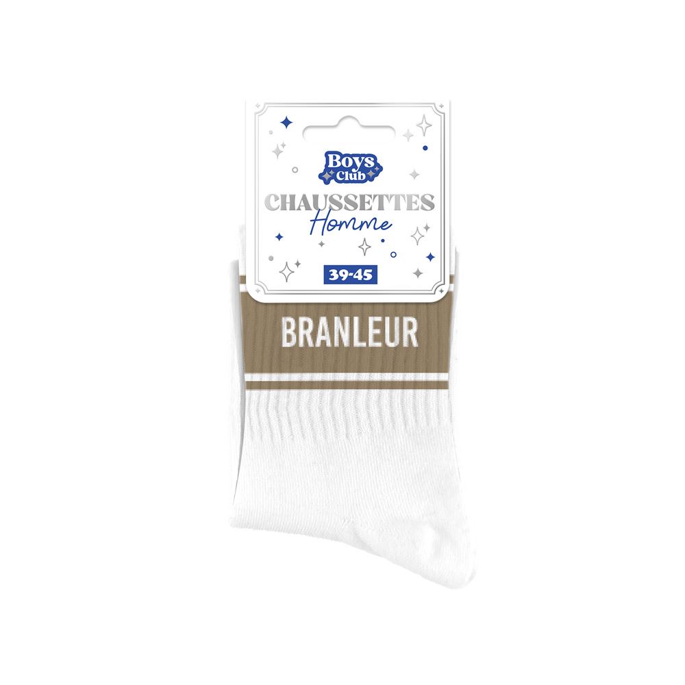 Chaussettes homme a bandes branleur — Chaussettes à Paillettes