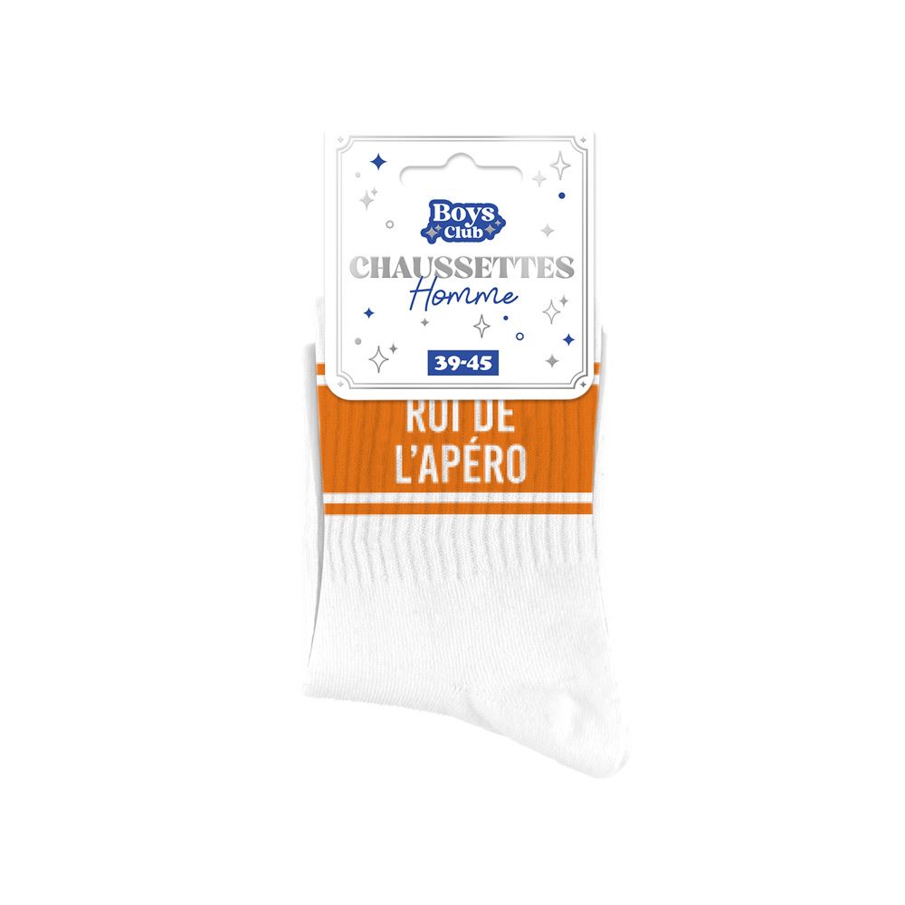 Chaussettes homme a bandes roi de l apero — Chaussettes à Paillettes