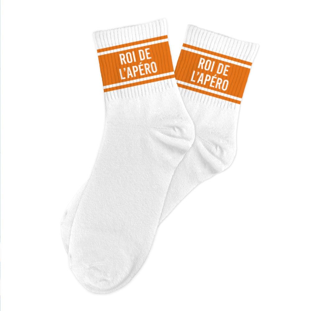 Chaussettes homme a bandes roi de l apero — Chaussettes à Paillettes