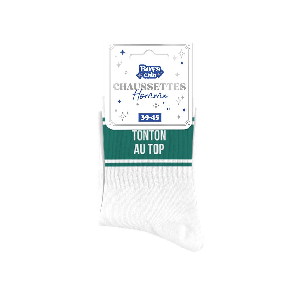 Chaussettes homme a bandes tonton au top — Chaussettes à Paillettes