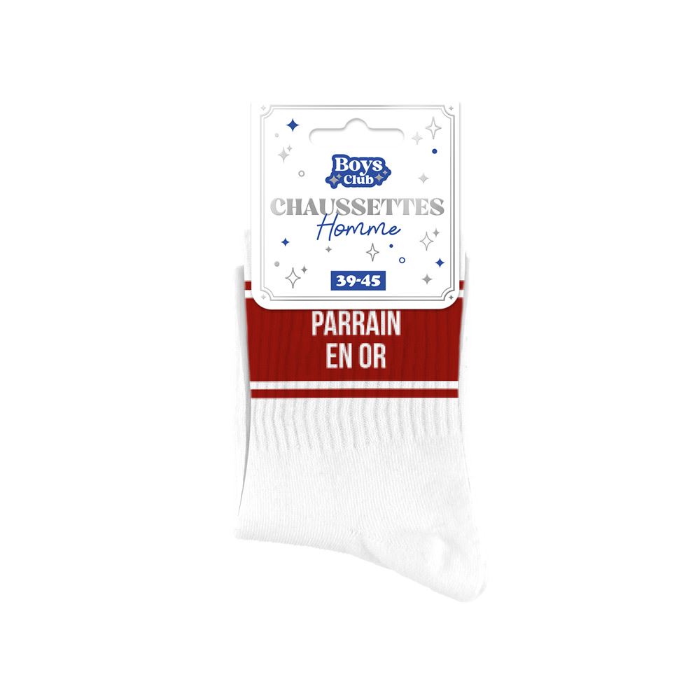 Chaussettes homme a bandes parrain en or — Chaussettes à Paillettes