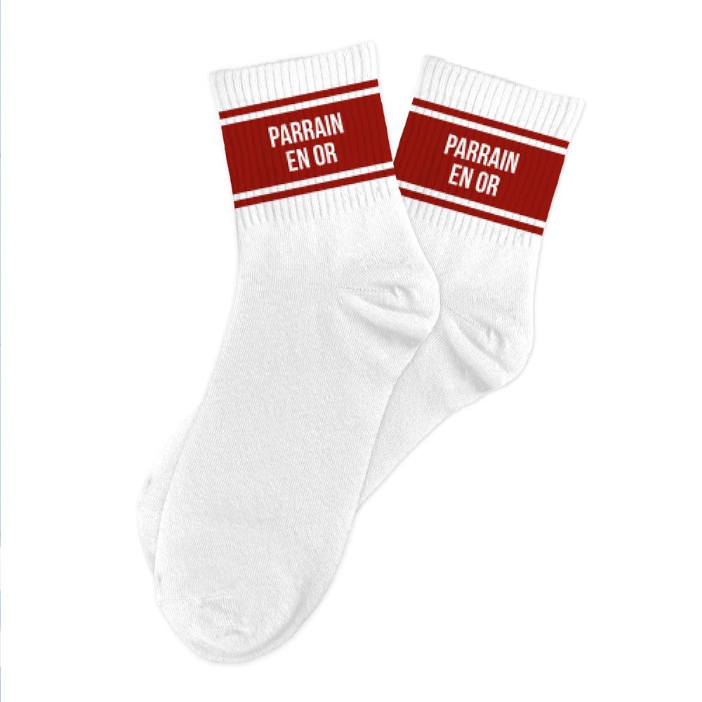 Chaussettes homme a bandes parrain en or — Chaussettes à Paillettes