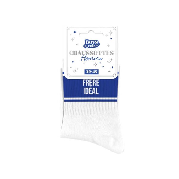 Chaussettes homme a bandes frere ideal, blanc — Chaussette à Paillette
