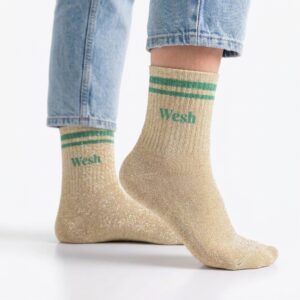 Chaussette à Paillette A Bandes Wesh