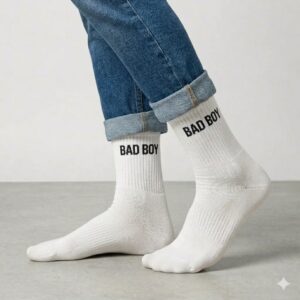 Chaussettes blanches bad boy homme