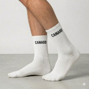Chaussettes blanches canard homme