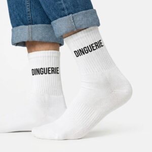 Chaussettes blanches dinguerie homme