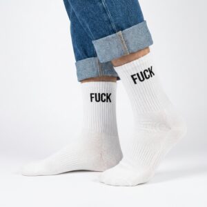 Chaussettes blanches fuck homme