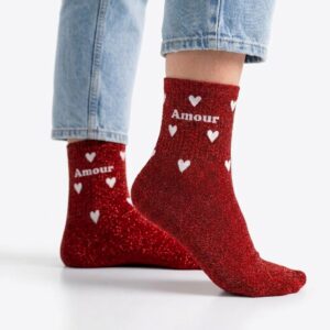Chaussette à Paillette Cœurs Amour