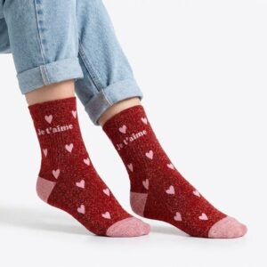 Chaussette à Paillette Cœurs Je T Aime