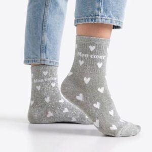 Chaussette à Paillette Cœurs Mon Cœur