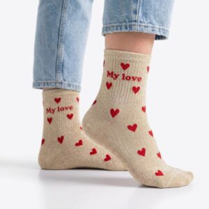 Chaussette à Paillette Cœurs My Love