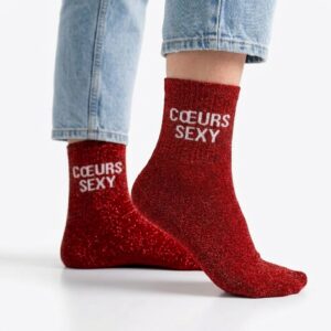 Chaussette à Paillette Cœurs Sexy