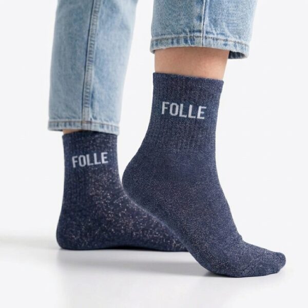 Chaussette à Paillette Folle, bleu