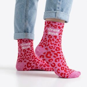 Chaussettes à Paillettes leopard crazy bitch