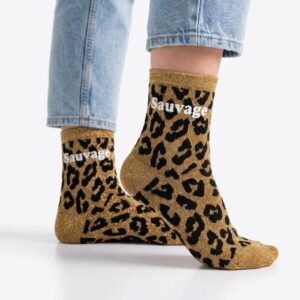 Chaussettes à Paillettes leopard sauvage