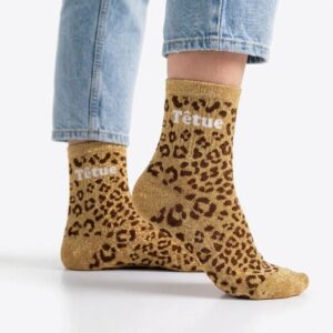 Chaussette à Paillette Leopard Tetue