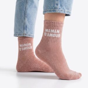 Chaussette à Paillette Maman d'Amour Beige