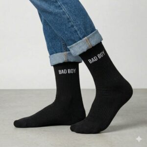 Chaussettes noires bad boy homme