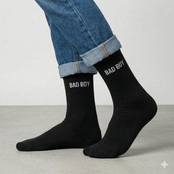 Chaussettes noires bad boy homme