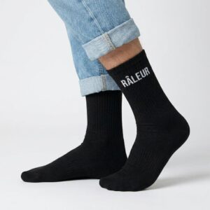 Chaussettes noires raleur homme