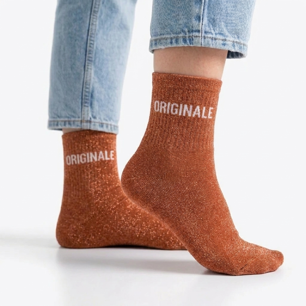Chaussettes paillettes originale — photo IA Gemini — Chaussettes à Paillettes