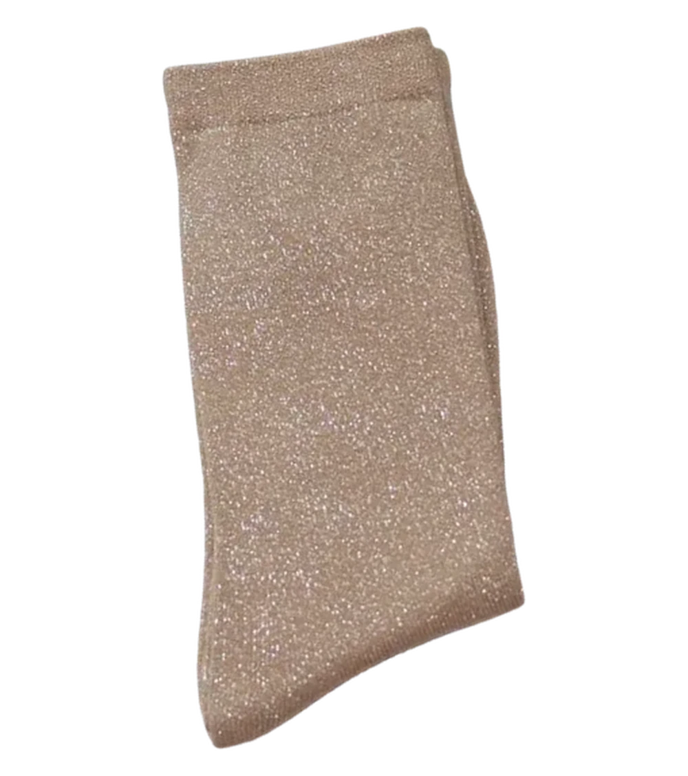 Chaussette à paillettes marron