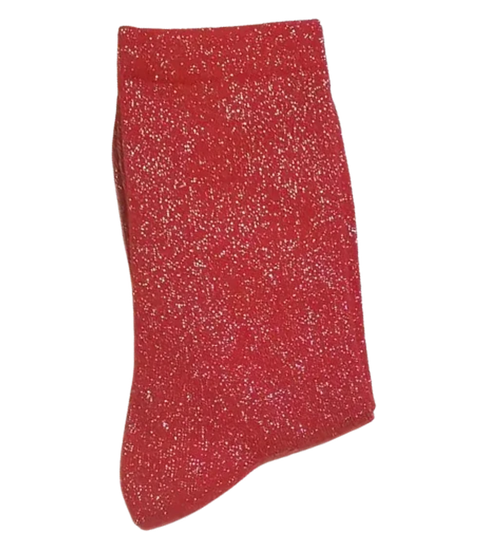 Chaussette à paillettes rouge