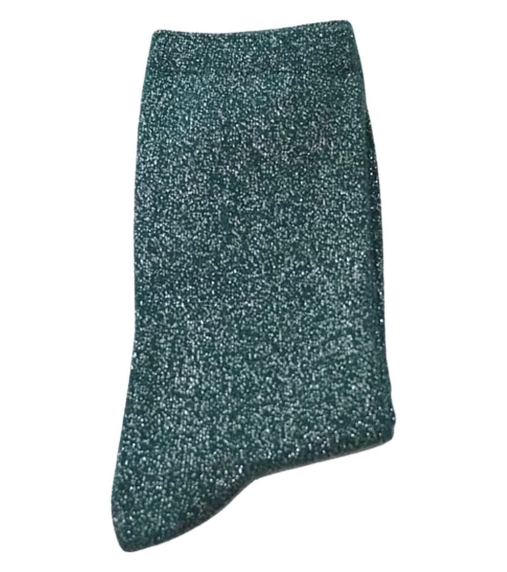 Chaussette à paillettes vert