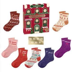 Calendrier de l'Avent 7 Chaussettes à Paillettes