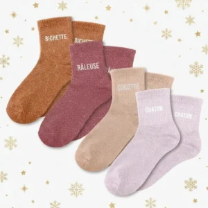 Pack Noël 4 Chaussettes à Paillettes